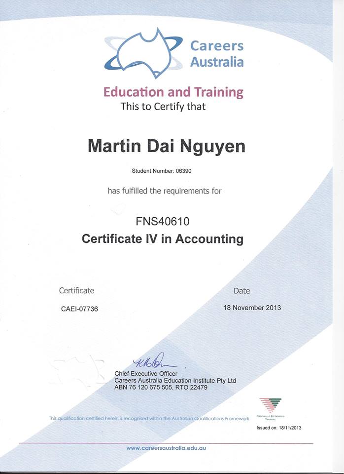 Certificate IV in Accounting (FNS40610)