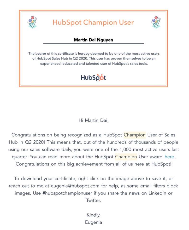 HubSpot Champion User