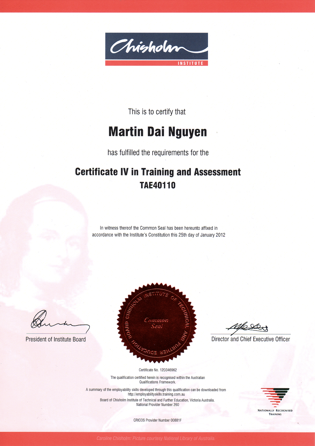 Certificate IV in Training and Assessment (TAE40110)