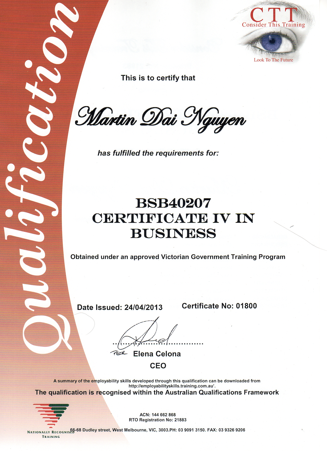 Certificate IV in Business (BSB40207)