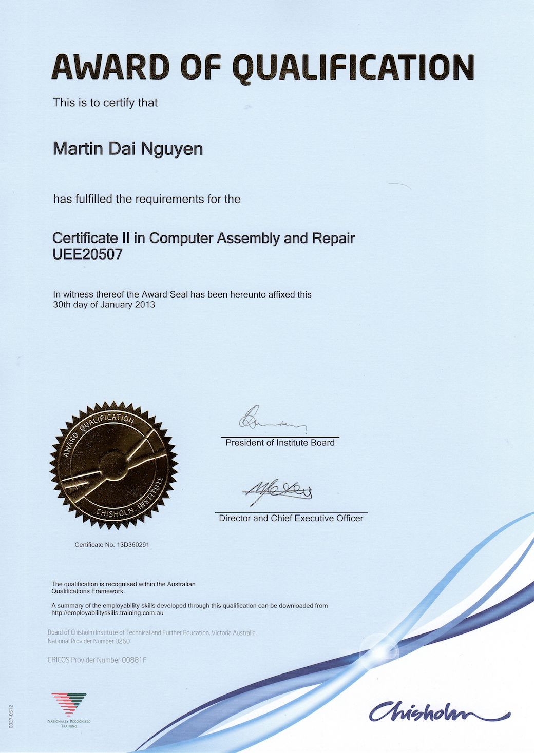 Certificate II in Computer Assembly and Repair (UEE20507)