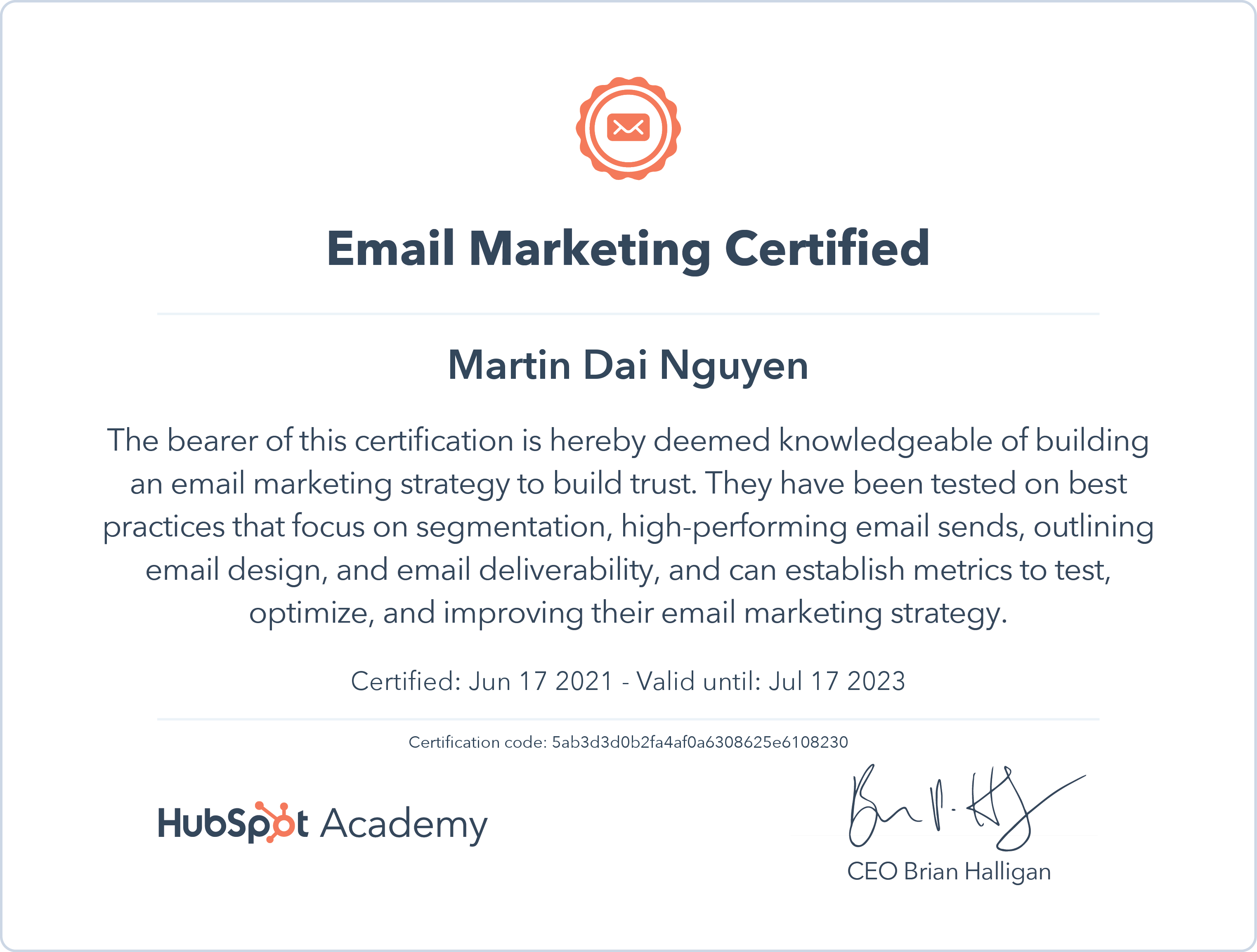 HubSpot's Email Marketing Certification